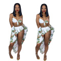 New Arrivals Floral Design Sexy Women Beach Swimwear Ladies 3 Piece Set